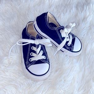 Converse All-Star Black White Baby Lace Up Sneakers Size 5 Excellent Condition